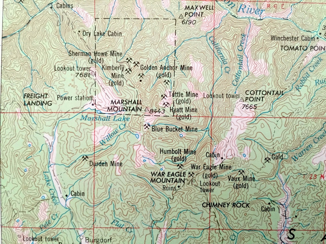 Antique Elk City Idaho 1956 US Geological Survey Topographic Etsy