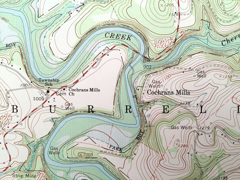 South Bend Plumcreek Burrell Kittanning Pennsylvania 1964 US Geological Survey Topographic Map \u2013 Armstrong County Antique Whitesburg