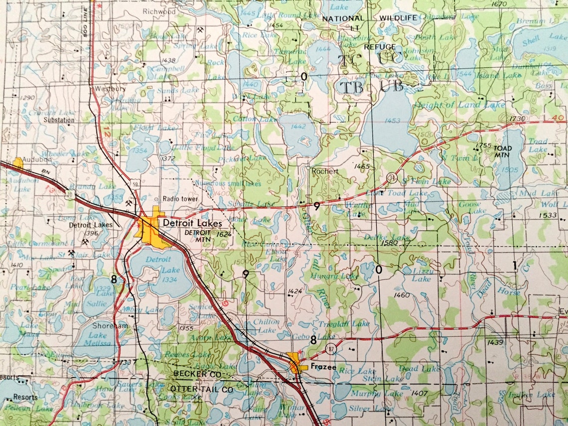 Antique Brainerd Minnesota 1953 US Geological Survey Etsy UK
