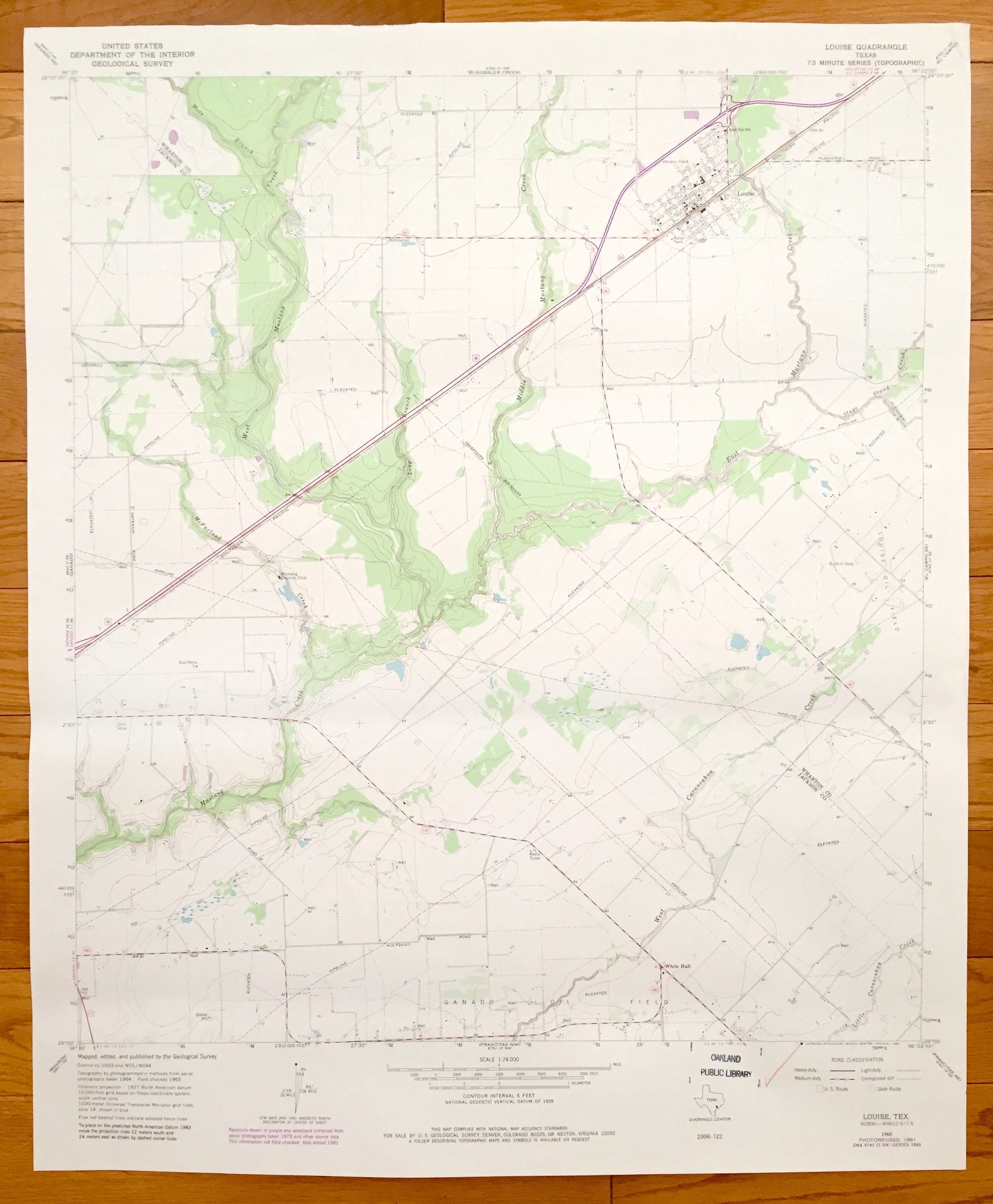 Antique Louise Texas 1965 US Geological Survey Topographic Etsy UK