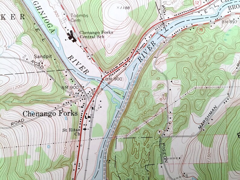 Antique Chenango Forks New York 1968 US Geological Survey Etsy