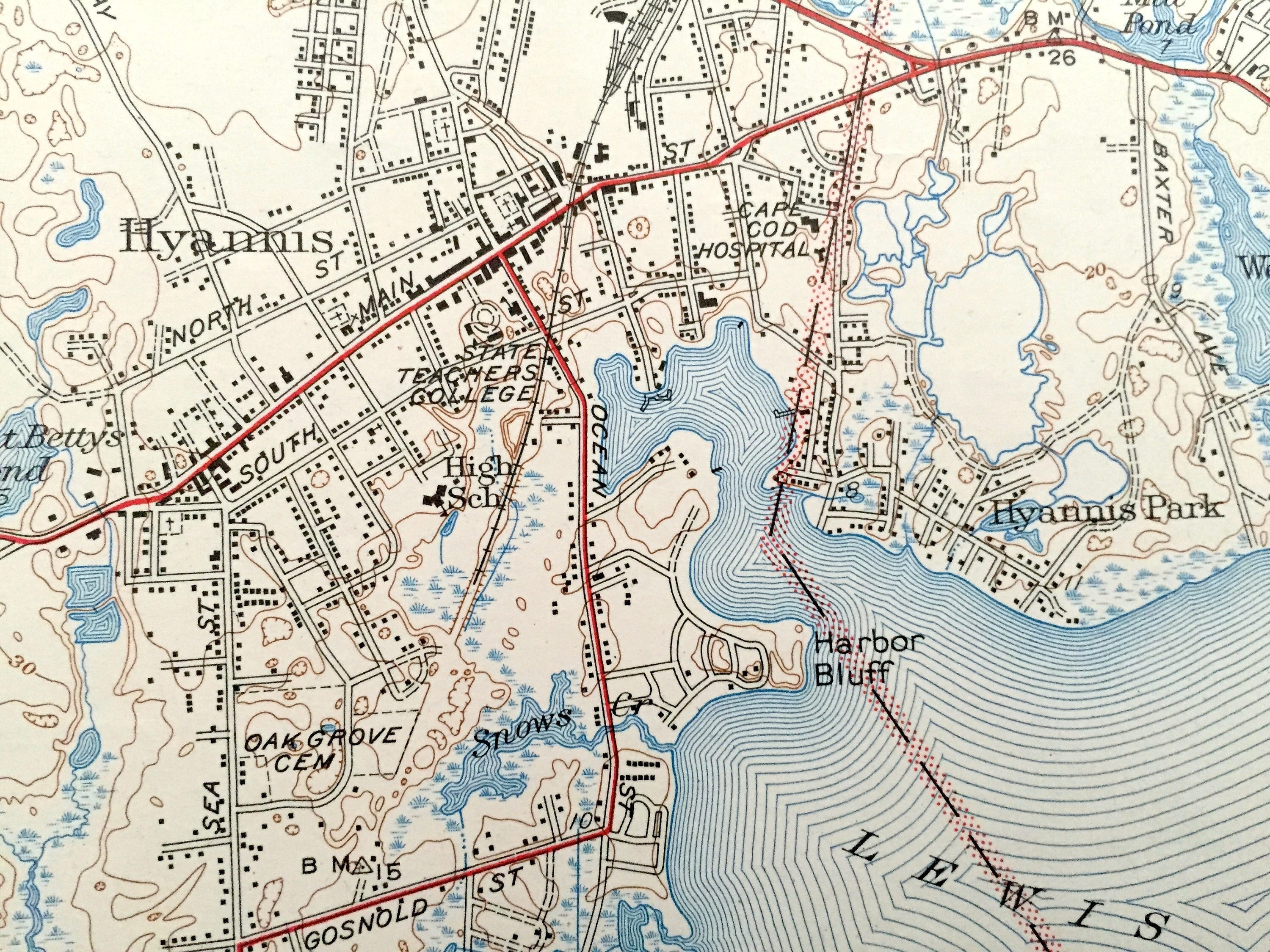 Antique Hyannis Massachusetts 1942 US Geological Survey Etsy