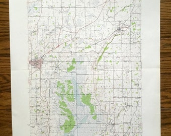 Antique Waupun, Wisconsin 1955 US Geological Survey Topografische kaart - Dodge, Fond Du Lac County, Horicon National Wildlife Refuge, Oakfield