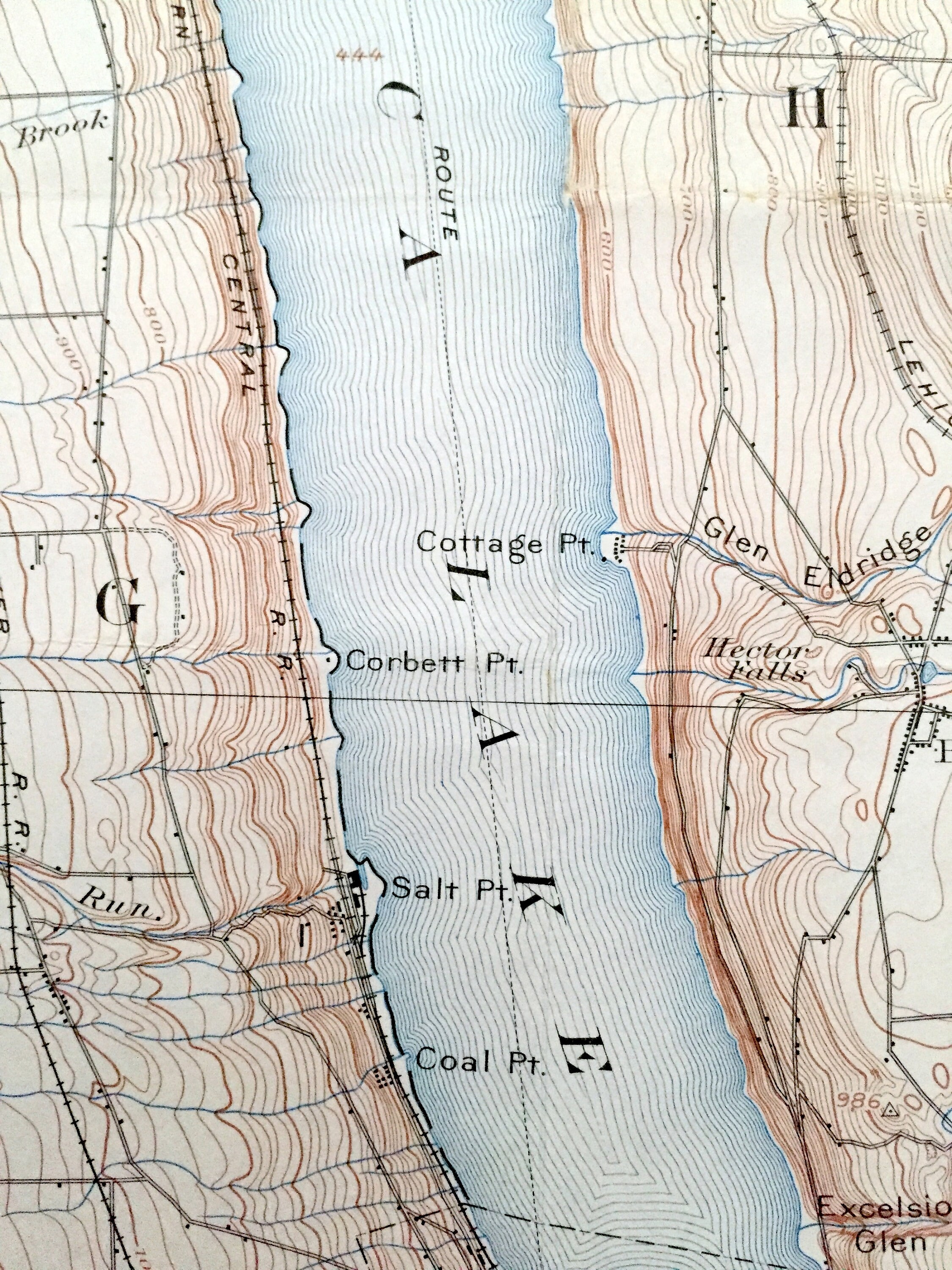 Antique Watkins Glen Nueva York 1898 Mapa Topográfico del Etsy