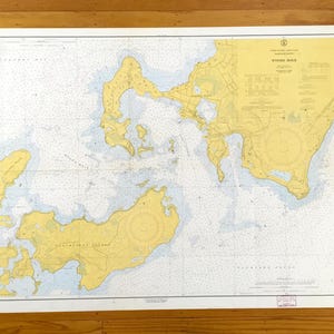 Mapa náutico antiguo de Woods Hole, Massachusetts, 1962, de la Guardia Costera de EE. UU.: Cabo Cod, Falmouth, condado de Barnstable, Nobska, isla Nonamesset, MA