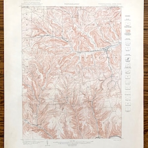 May include: A vintage topographic map of the Harrison, Brookfield, Westfield, Hector, and  Gaines quadrangles in Pennsylvania and New York. The map shows the terrain with contour lines and includes a legend with symbols for different features.