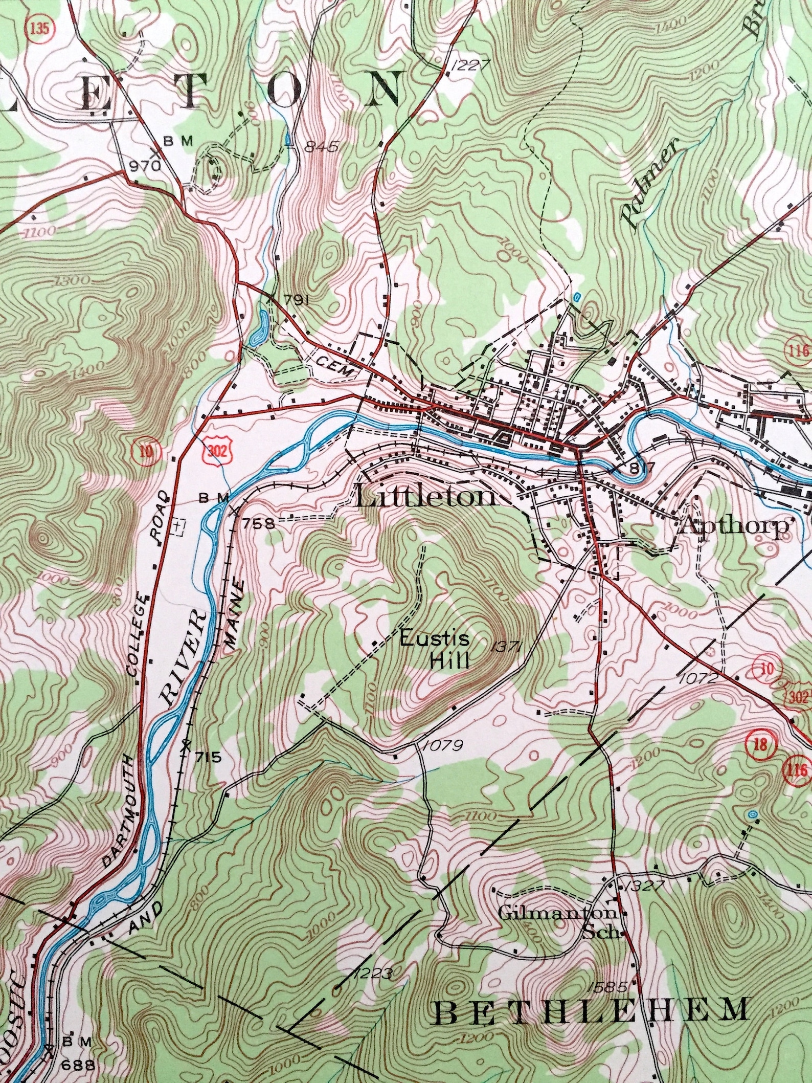 Antique Littleton New Hampshire 1932 US Geological Survey Etsy