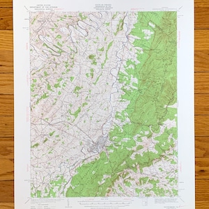 Antike Waynesboro, Virginia 1934 US Geologische Untersuchung topographische Karte - Augusta, Nelson, Albermarle County, Shenandoah National Park VA