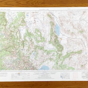 Antike Walker Lake, Nevada Topographische Karte 1957 - Hawthorne, Babbitt, Yerington, Gardnerville, Minden, Mottsville, Nevada