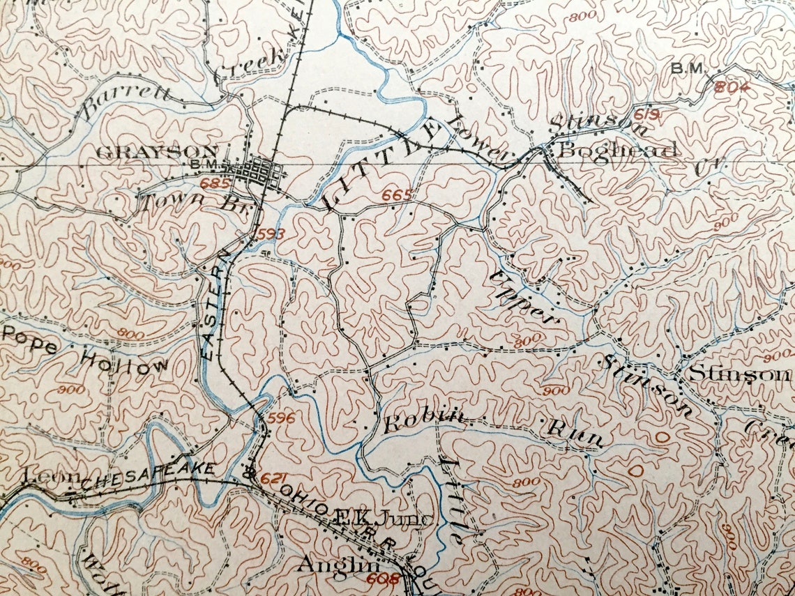 Antique Kenova West Virginia 1903 US Geological Survey Etsy