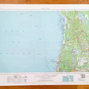 Antique Plant City, Florida 1955 Amerikaanse geologische enquête topografische kaart – Tampa, Dunedin, New Port Richey, Zephyrhillis, Dade City Wildwood FL