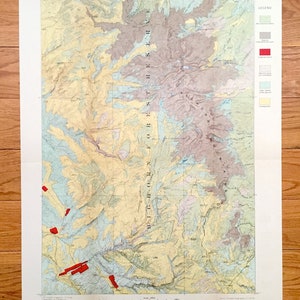Ancienne carte topographique Cloud Peak, Wyoming, 1897 US Geological Survey - Tensleep, Mather Peak, comté de Johnson, forêt nationale de Big Horn, Wyoming