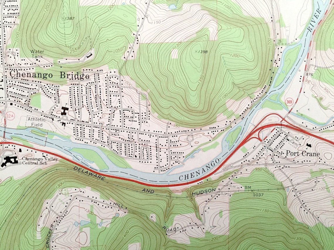 Antique Chenango Forks New York 1968 US Geological Survey Etsy UK