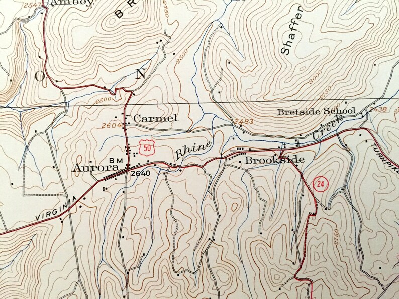 Antique Kingwood West Virginia 1925 US Geological Survey Etsy