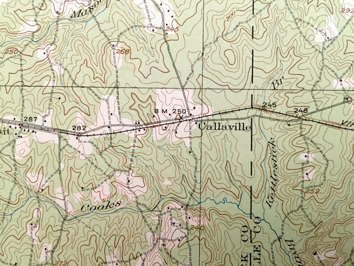 Antique Mckenney Virginia 1921 US Geological Survey Etsy