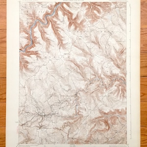 Raquetas de nieve antiguas, Pensilvania 1931 Mapa topográfico del Servicio Geológico de EE. UU. – Centro, Unión del condado de Clinton, Boggs, Burnside, Beech Creek, PA