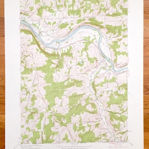 Antiker Apalachin, New York 1956 Us-Amerikanisches Ordnungsamt Topographic Map – Tioga County, Owego, Campville, Susquehanna River Hiawatha Island NY