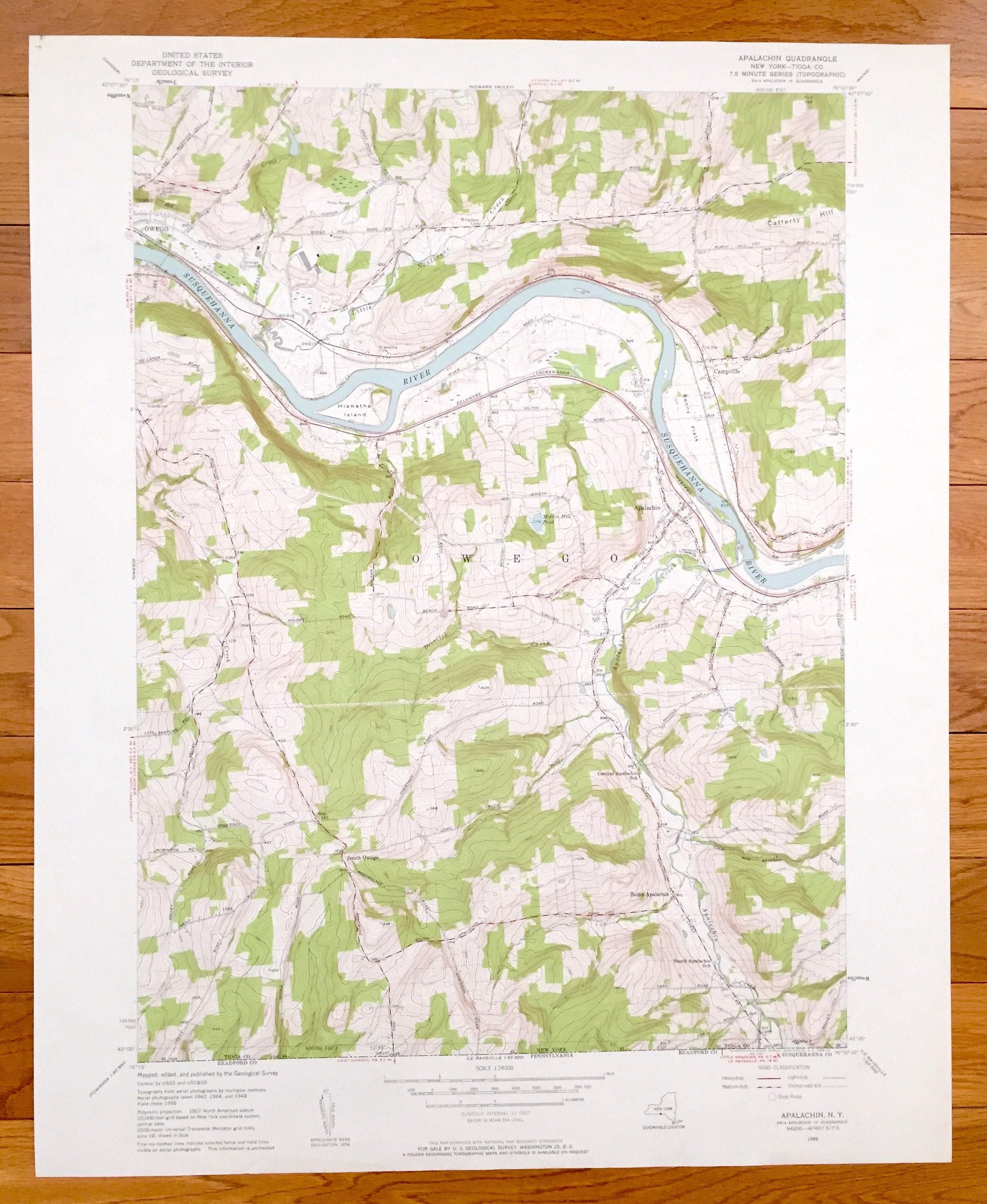 Antique Apalachin New York 1956 US Geological Survey Etsy
