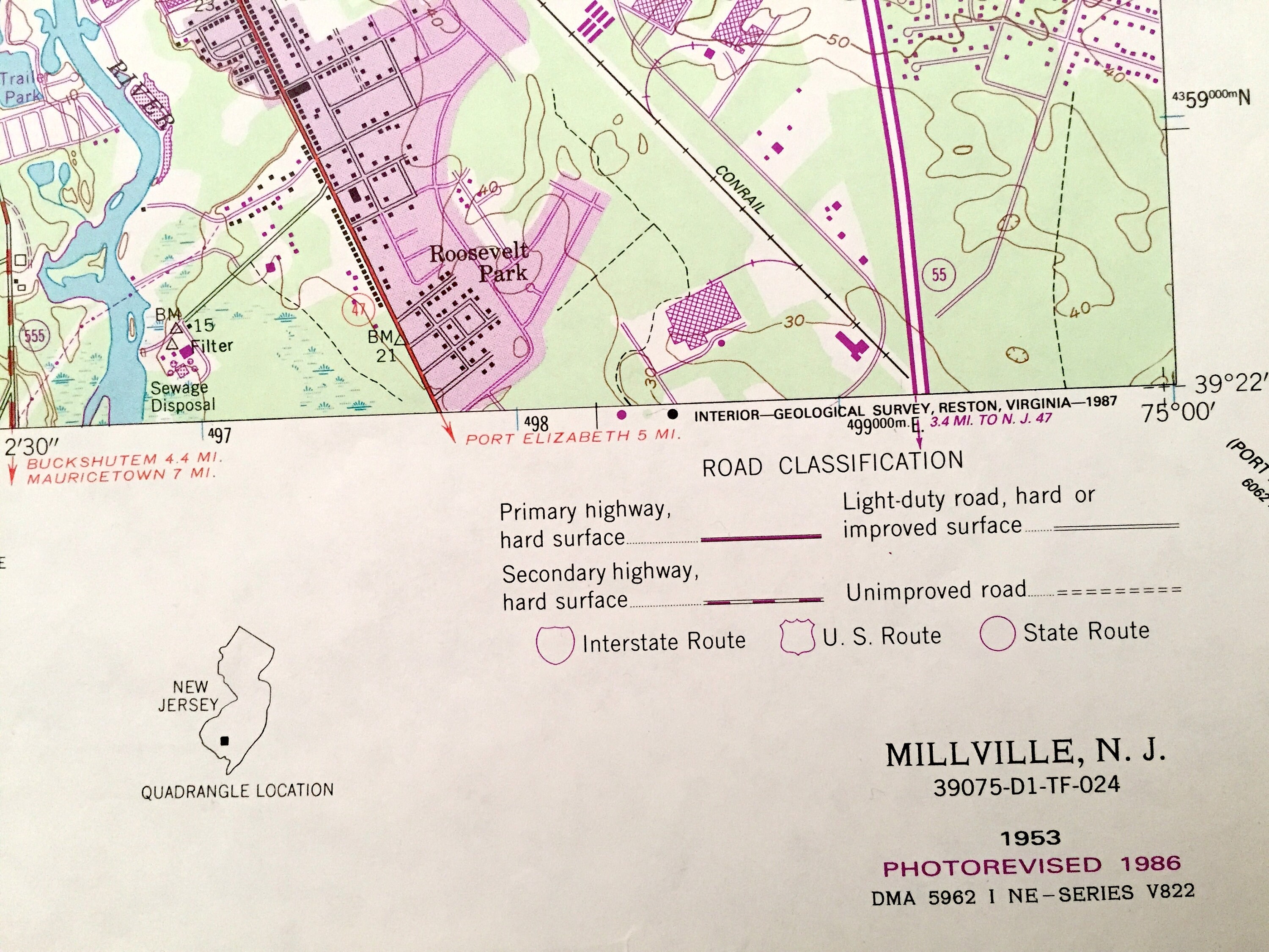 Antique Millville New Jersey 1953 US Geological Survey  Etsy