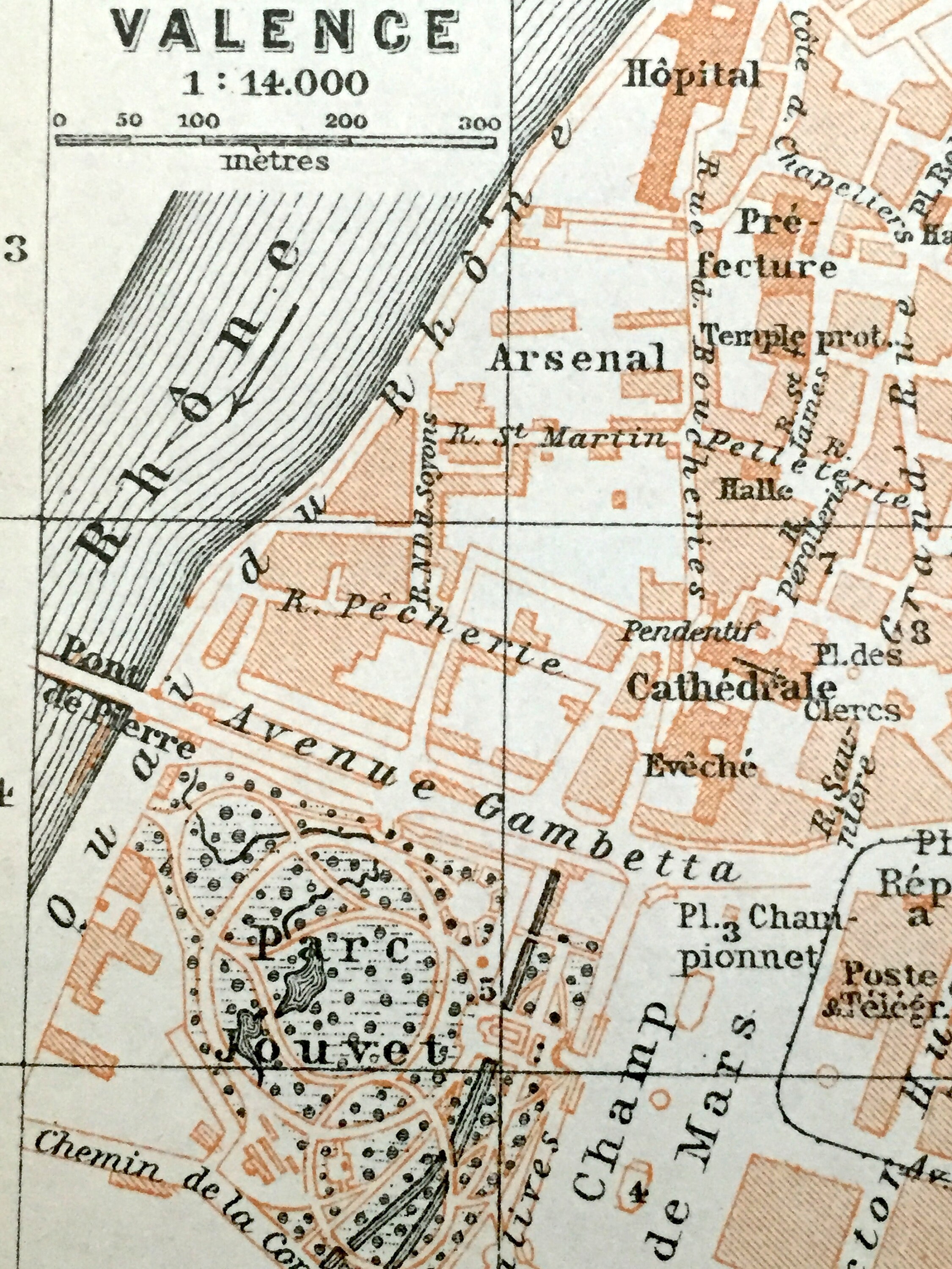 アンティーク 1914 ヴィエンヌとヴァランス、フランス、Baedekers