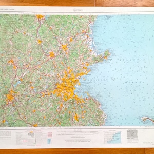 Antik Boston, Massachusetts 1956 US Enerkische Erhebung Topographische Karte – Cambridge, Newton, Cape Cod, Brookline, Quincy, Revere, Salem, MA