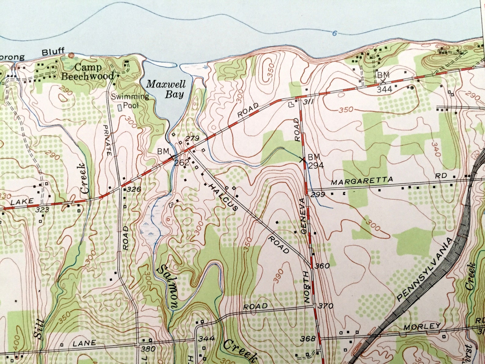 Antique Salmon Creek New York 1952 US Geological Survey Etsy