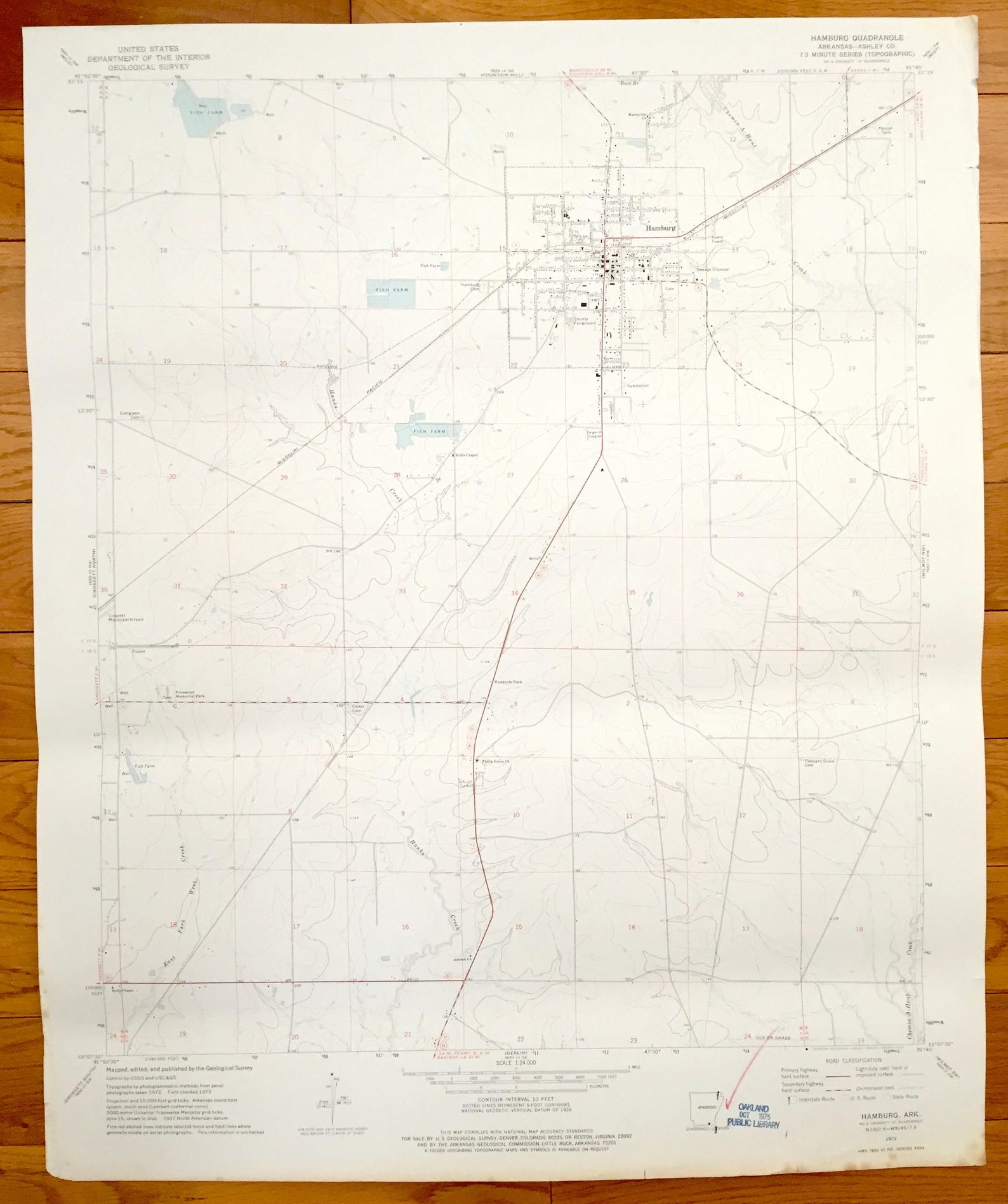 Antique Hamburg Arkansas 1973 US Geological Survey Etsy