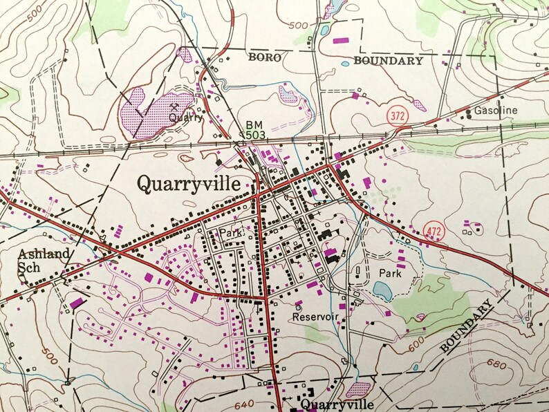 Antique Quarryville Pennsylvania 1992 US Geological Survey - Etsy