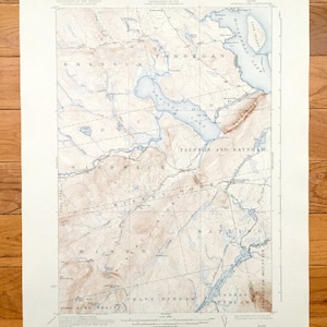 Antieke Brassua Lake, Maine 1923 Amerikaanse geologische enquête topografische kaart – Moosehead Lake, Indian Pond, Tomhegan, Rockwood, ellende, plantgoed, ME