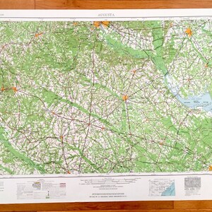 Antigo Augusta, Geórgia 1961 Mapa topográfico do US Geological Survey - Carolina do Sul, Aiken, Graniteville, Warrenville, Bath, North Augusta
