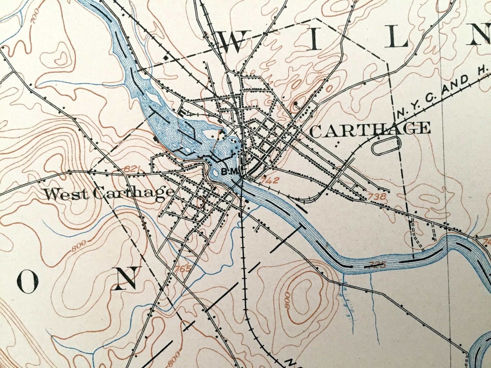 Antique Carthage New York 1904 US Geological Survey Etsy