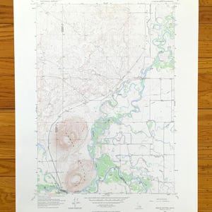 Antique Menan Buttes, Idaho 1951 US Geological Survey Topographic Map – Jefferson County, Madison County, Snake River, Henrys Fork, ID
