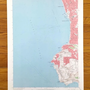Antica mappa topografica del 1963 del Geological Survey degli Stati Uniti a Redondo Beach, California – Contea di Los Angeles, San Pedro, Torrance, Hermosa, Clifton, CA