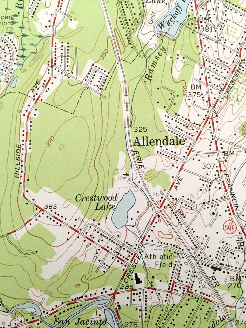 Antique Ramsey New Jersey 1955 US Geological Survey Etsy