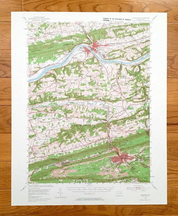 Antique Shamokin Pennsylvania 1952 US Geological Survey Etsy