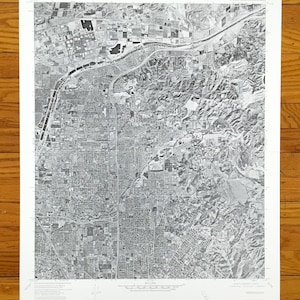 Antique Orange, Kalifornien 1974 US Geologische Untersuchung Orthophoto-Karte – County, Anaheim, Olive, Atwood, Yorba Linda, Santa Ana, El Modena, CA