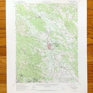 Antike Healdsburg, Kalifornien 1955 US Geologischen Dienst Topographische Karte - Sonoma County, Russischer Fluss, Windsor, Guerneville, Grant, CA