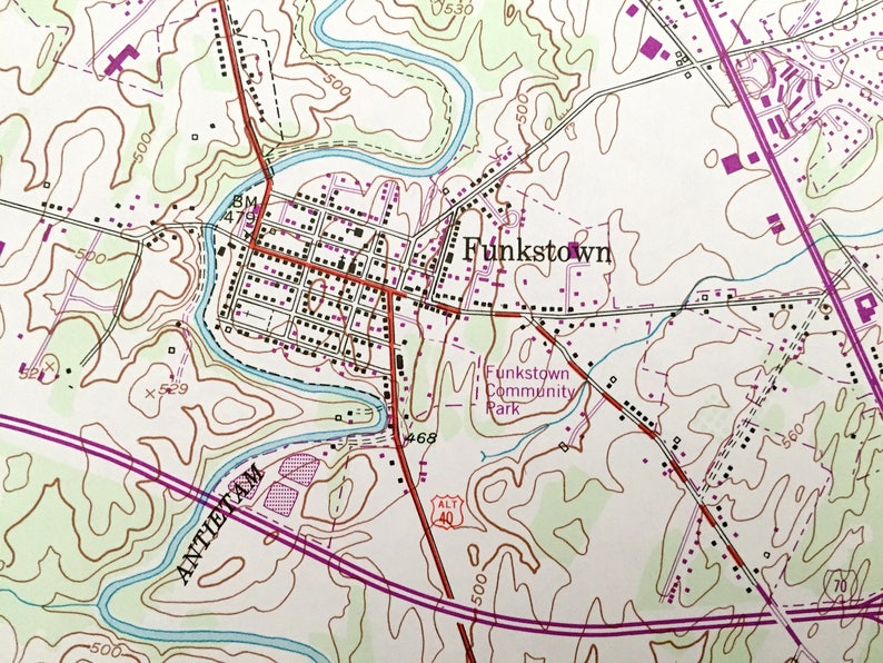 Antique Funkstown Maryland 1953 US Geological Survey Etsy