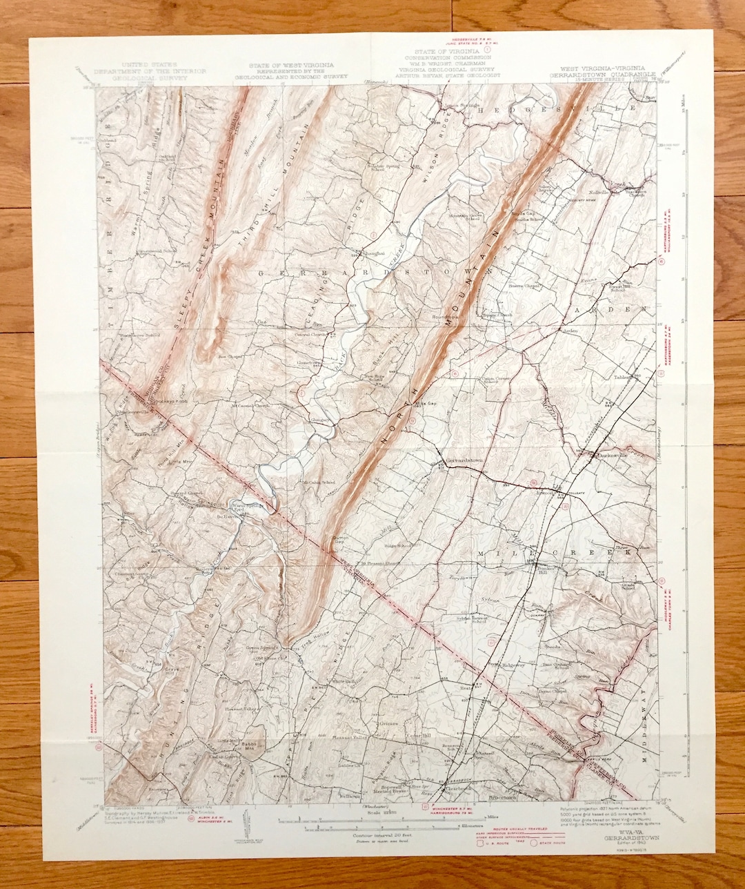 Antique Gerrardstown West Virginia 1943 US Geological Survey Etsy