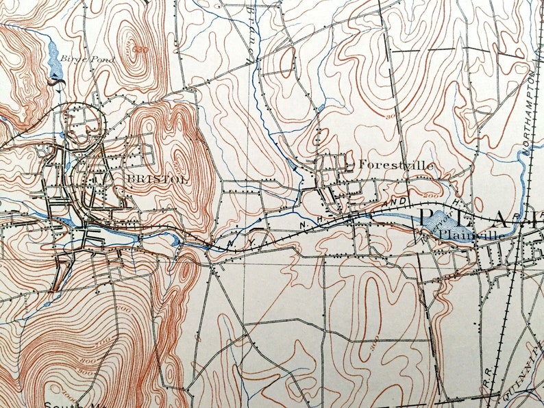 Antique Meriden Connecticut 1893 US Geological Survey Etsy