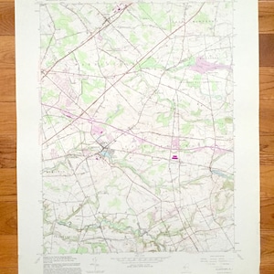Antique Allentown, New Jersey 1957 US Geological Survey Topographic Map – Mercer, Monmouth County, Washington, Millstone, Upper Freehold, NJ