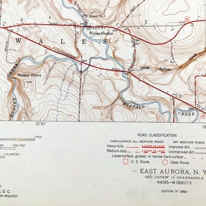 Antique East Aurora New York 1948 US Geological Survey Topographic Map Il 47u9 