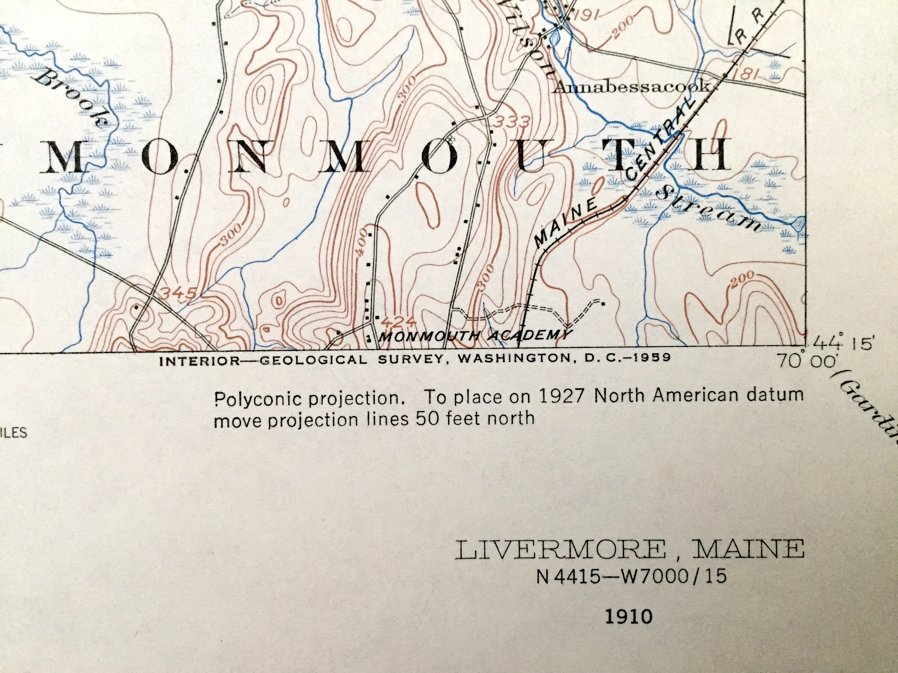 Antique Livermore Falls Maine 1910 US Geological Survey Etsy
