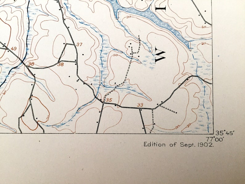 Antique Williamston North Carolina 1902 US Geological Survey Etsy
