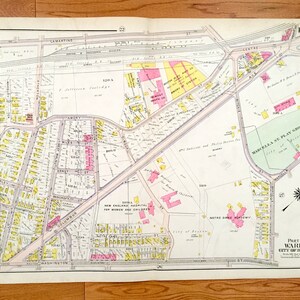 Antike 1906 Roxbury, Massachusetts Karte von GW Bromley Atlas – Marcella Playground, Boston, Suffolk County, Fort Hill, Brookline