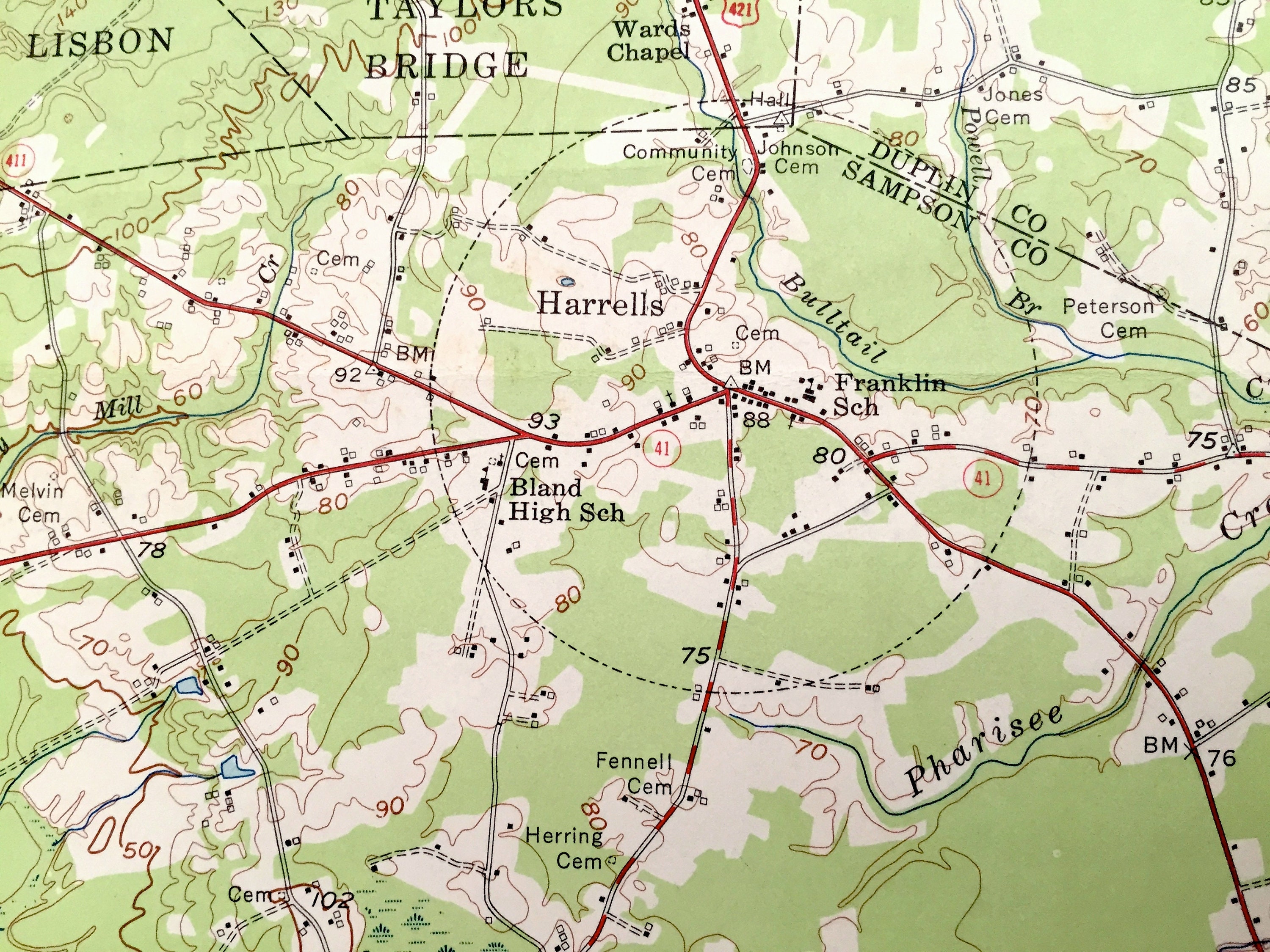 Antique Atkinson North Carolina 1955 US Geological Survey Etsy