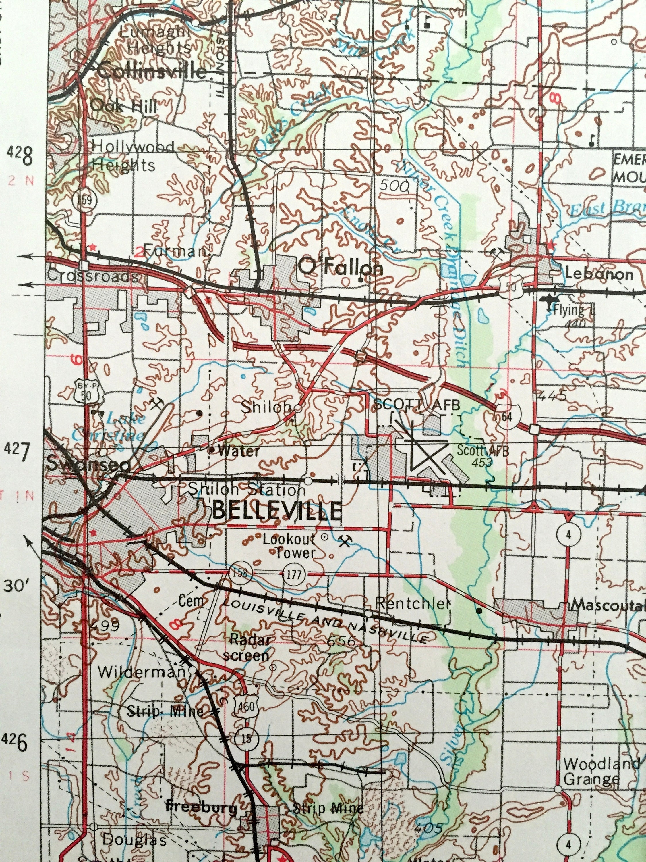 Antiguo Belleville Illinois 1958 Mapa Topográfico del Etsy