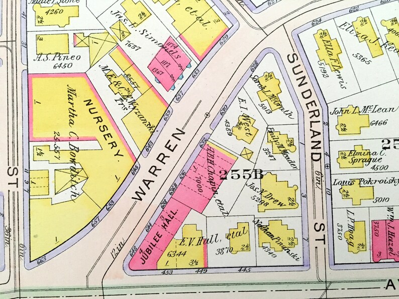Antique 1906 Roxbury Massachusetts Map From GW Bromley Atlas Etsy