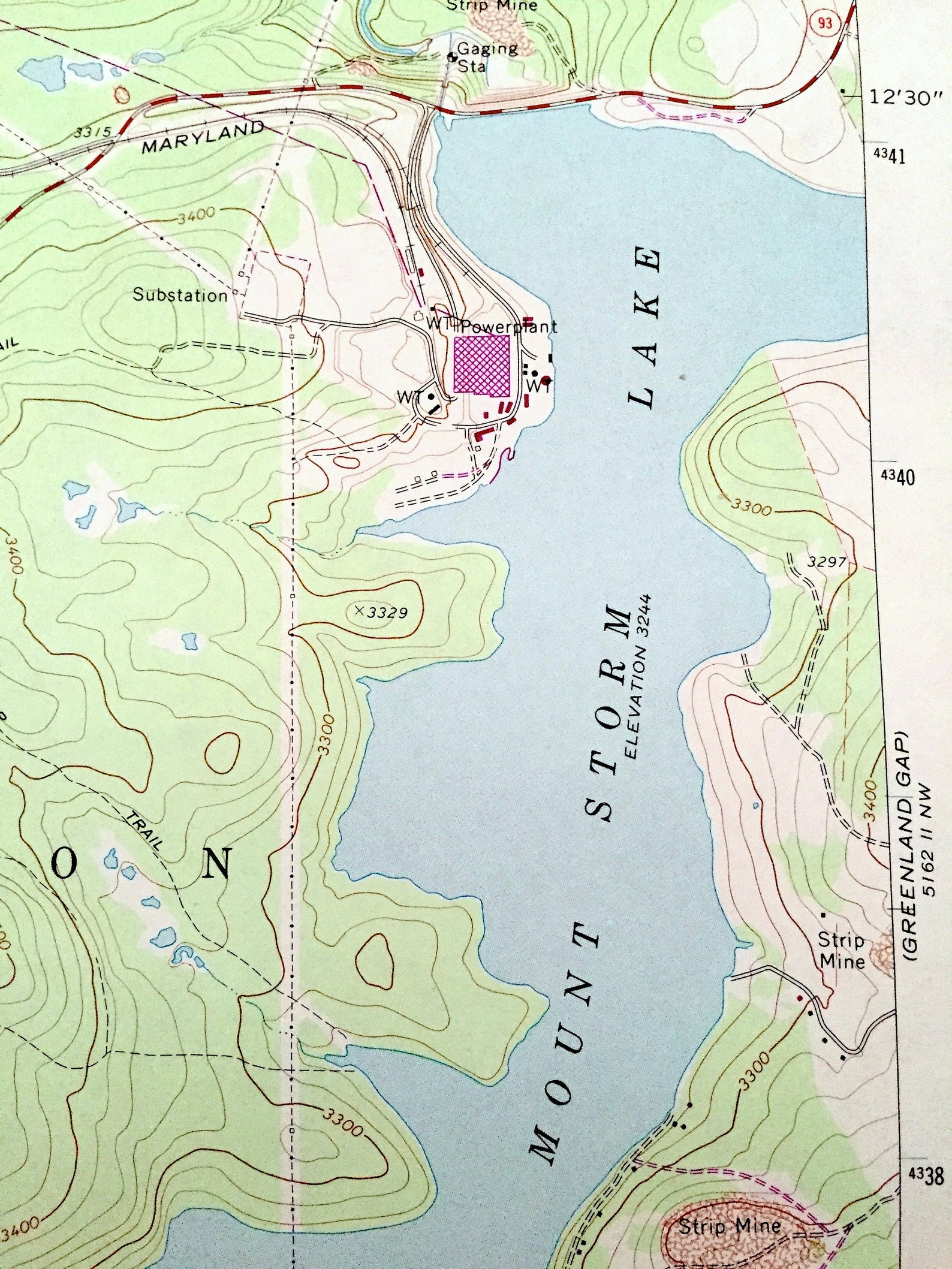 Antique Mount Storm Lake West Virginia 1967 US Geological Etsy