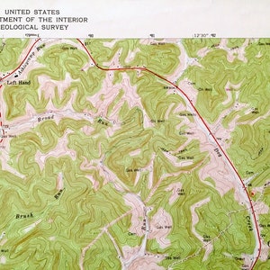 Antique Newton, West Virginia 1966 US Geological Survey Topographic Map Roane, Kanawha, Clay County, Henry, Ovapa, Pigeon, Wallback, WV image 3